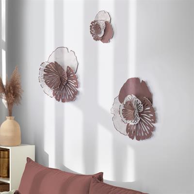 Name Metal Çiçekli Duvar Tablosu, Dekoratif Duvar Süsü, Cafe Otel Duvar Panosu