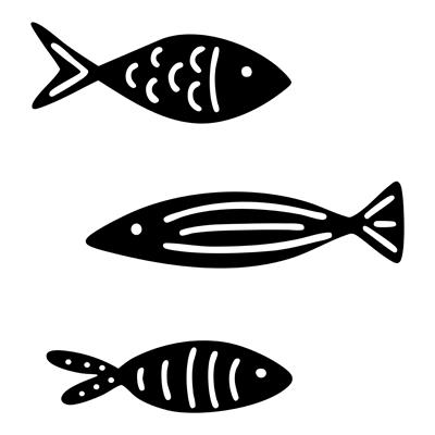 Nemos Üçlü Balık Figürlü Modern Metal Duvar Tablosu, Deniz Altı Duvar Dekor Seti