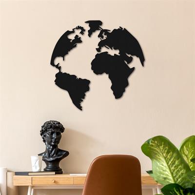 Orbis Küre Dünya Haritası Metal Duvar Dekoru – Modern Global Tasarım Lazer Kesim Ofis - Otel ve Lobi Tablosu