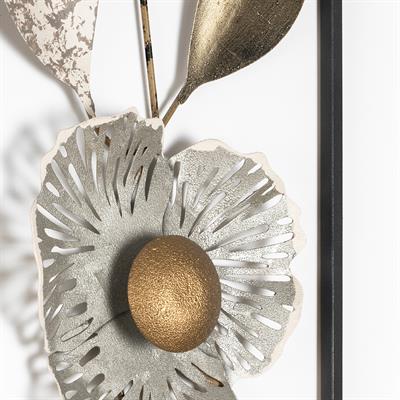 Orchid Çiçek Desenli, Gold İşleme Detaylı Metal Tablo, Salon Koridor Mutfak İçin Yeni Nesil Duvar Dekoru