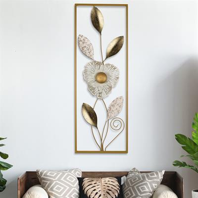 Orchid Çiçek Motifli Yaldızlı Metal Tablo, Yeni Nesil Duvar Süsü, Yeni Ev Hediyesi Duvar Dekoru