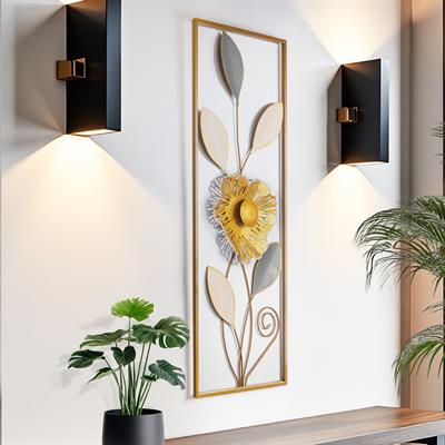 Orchid Metal Çiçekli Duvar Panosu – İlkbahar Esintili 3D Tasarım, Salon Koridor Mutfak İçin Zarif Duvar Dekoru