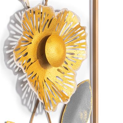 Orchid Metal Çiçekli Duvar Panosu – İlkbahar Esintili 3D Tasarım, Salon Koridor Mutfak İçin Zarif Duvar Dekoru