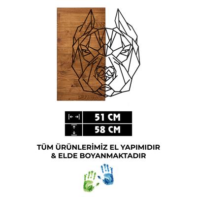 Pitbull Köpek - Ahşap ve Metal Duvar Dekoru, Sert ve Sıcak Tasarım, Büyük Duvar Süsü, Ev Ofis Duvar Tablosu