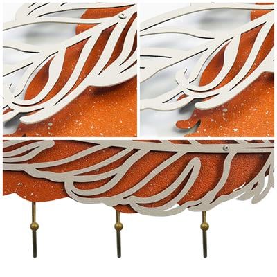 Pluma Dekoratif Tüy Figürlü Duvar Askısı – Kapı Duvar Askısı, Oteller İçin Modern Askılık, Metal Renkli Duvar Askısı, Ev Dekorasyonu