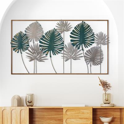 Rıpkı Dekoratif Metal Duvar Tablosu - Hediyelik Dekoratif Ürün, Oturma Odası Süsü, Dekoratif Yaprak Figürü, Trend Duvar Tabloları