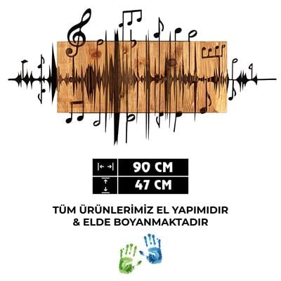 Müzik - Ahşap ve Metal Duvar Dekoru, Müzik Temalı El Yapımı Sanat Eseri, Trend Ev Duvar Panosu, Modern ve Trend Tasarım