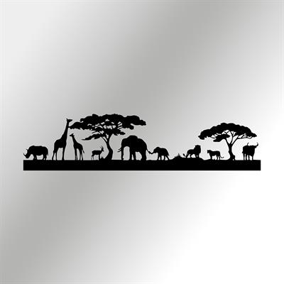 Savanna Afrika Metal Duvar Dekoru, Safari Hayvanları Tablosu