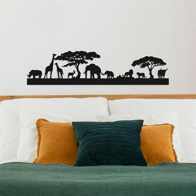 Savanna Afrika Metal Duvar Dekoru, Safari Hayvanları Tablosu