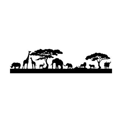 Savanna Afrika Metal Duvar Dekoru, Safari Hayvanları Tablosu