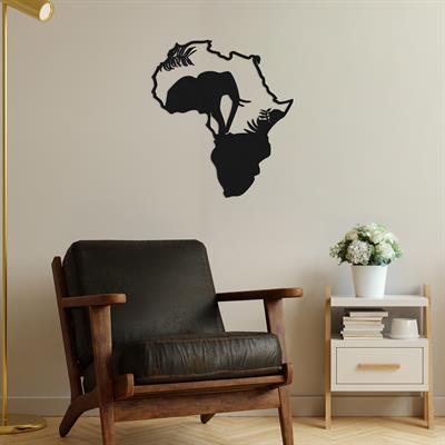 Savanna Metal Duvar Tablosu, Afrika Haritası ve Safari Temalı Duvar Dekoru