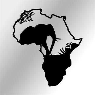 Savanna Metal Duvar Tablosu, Afrika Haritası ve Safari Temalı Duvar Dekoru