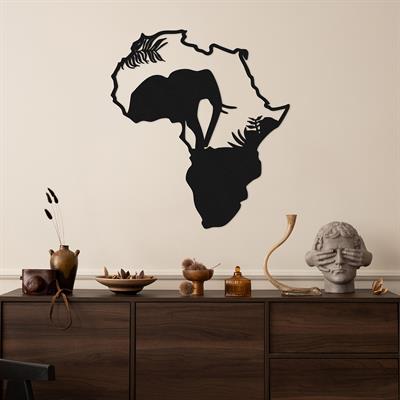 Savanna Metal Duvar Tablosu, Afrika Haritası ve Safari Temalı Duvar Dekoru