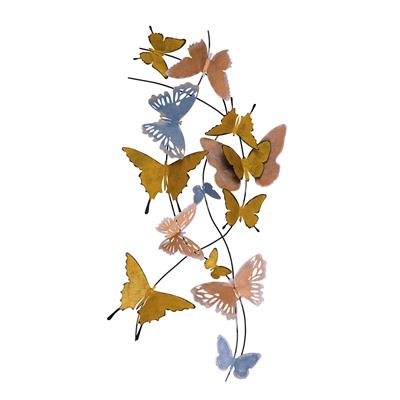 Spring Kelebek Motifli Metal Duvar Panosui, Renkli Ev Dekoru, Kelebek Duvar Tablosu