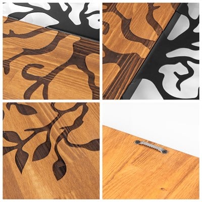 Tree of Life – Ahşap ve Metal Duvar Dekoru, 3D Derinlikli Doğa Temalı Büyük Duvar Tablosu, Ev ve Ofis Duvar Süsü