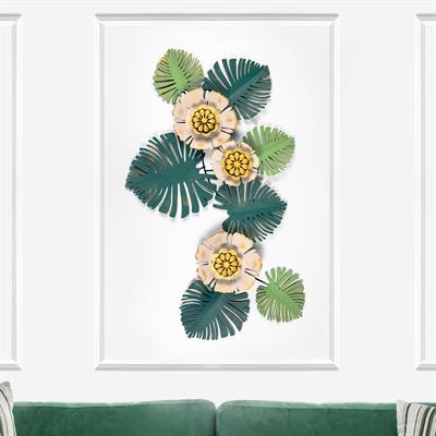 Tropical Metal Duvar Tablosu, Çiçekli Duvar Dekoru, Tablo, Ev Ofis Duvar Süsü Metal