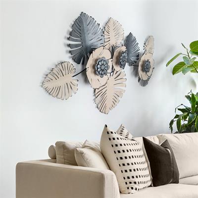 Tropical Modern Duvar Dekorasyonu, Çiçekli Ev Aksesuarı, Metal Duvar Süsü, Balkon Duvar Süsleri