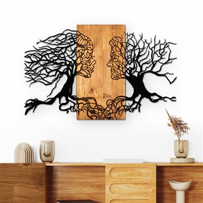 Tutku - Ahşap ve Metal Duvar Dekoru – Ev Ofis Otel Duvar Tablosu, El Yapımı Modern Aşk Temalı Duvar Sanatı