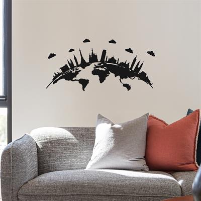 Urban – İkonik Mimari Figürlü Modern Metal Duvar Tablosu, Ofis ve Lobi Dekoru