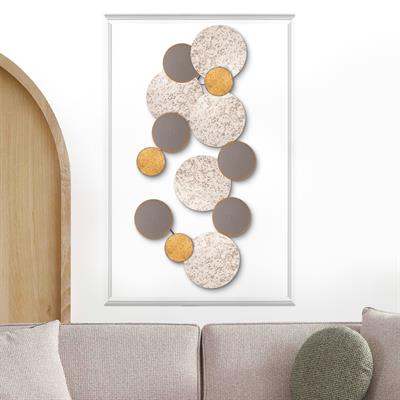 Wise Modern Yuvarlak Metal Tablo, Zamansız Soyut Desenli Duvar Süsü, Minimalist Duvar Dekoru