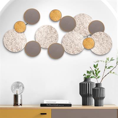 Wise Modern Yuvarlak Metal Tablo, Zamansız Soyut Desenli Duvar Süsü, Minimalist Duvar Dekoru