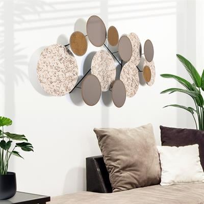 Wise Modern Yuvarlak Metal Tablo, Zamansız Soyut Desenli Duvar Süsü, Minimalist Duvar Dekoru