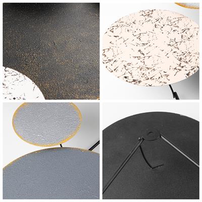 Wise Yuvarlak Metal Tablo, Soyut Desenli Duvar Dekoru, Otel ve Lobi Süsü