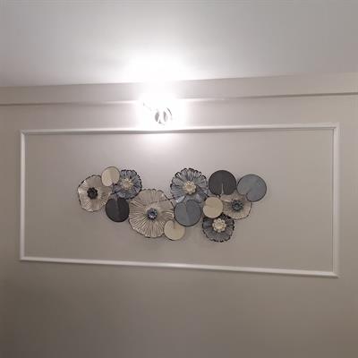 Yasemin Ç. İçin Özelleştirilmiş 150x63 cm Özel Ölçü Yaprak ve Çiçek Desenli Metal Duvar Dekoru