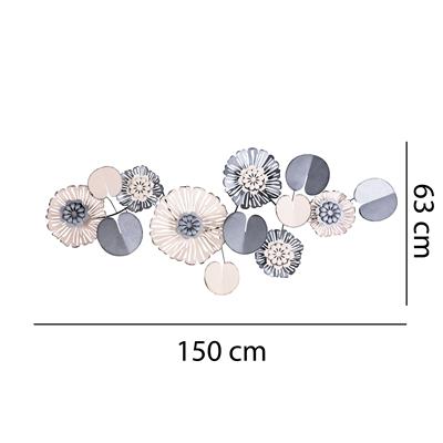 Yasemin Ç. İçin Özelleştirilmiş 150x63 cm Özel Ölçü Yaprak ve Çiçek Desenli Metal Duvar Dekoru