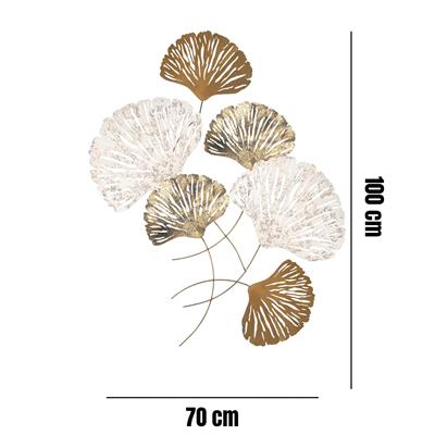Zehra K. İçin Özelleştirilmiş 70x100 cm Özel Ölçü Yaprak Motifli Metal Duvar Süsü