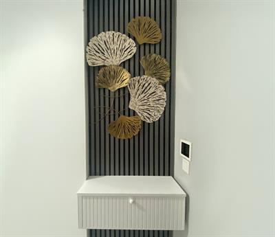Zehra K. İçin Özelleştirilmiş 70x100 cm Özel Ölçü Yaprak Motifli Metal Duvar Süsü