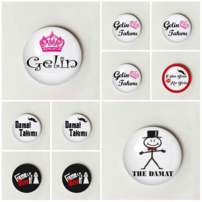 Bekarlığa Veda Partisi Rozet Damat Gelin Ekonomi Paket