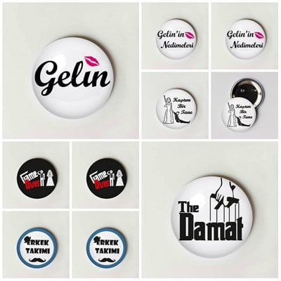 Bekarlığa Veda Partisi Rozet Gelin Damat Ekonomi Paket