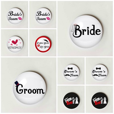 Bekarlığa Veda Partisi Rozet Bride Groom Ekonomi Paket