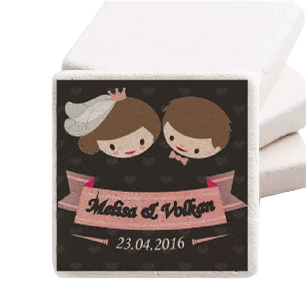 Taş Magnet Nikah Şekeri Nişan Hediyelik İki Kafadar