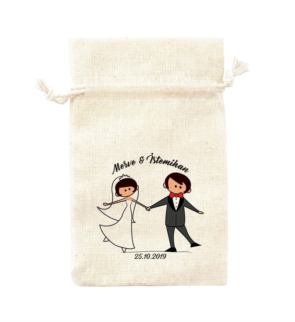 İsim Baskılı Kese Nikah Şekeri Evlilik