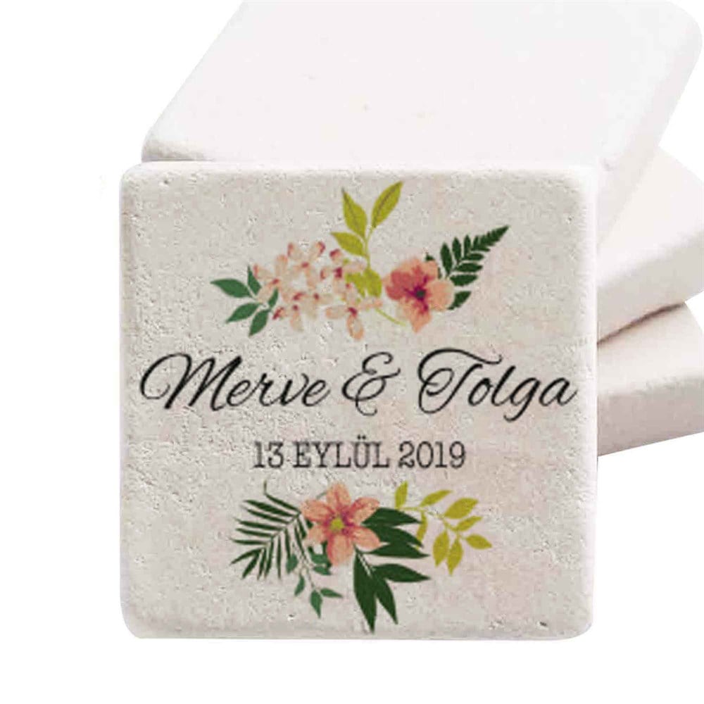 Taş Magnet Nikah Şekeri Nişan Hediyelik Çiçekler