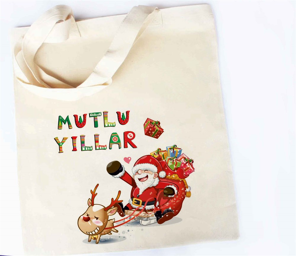 Yılbaşı Hediye Fikirleri Ham Bez Çanta Yılbaşı Hediyesi Noel Baba Hediye Sepeti