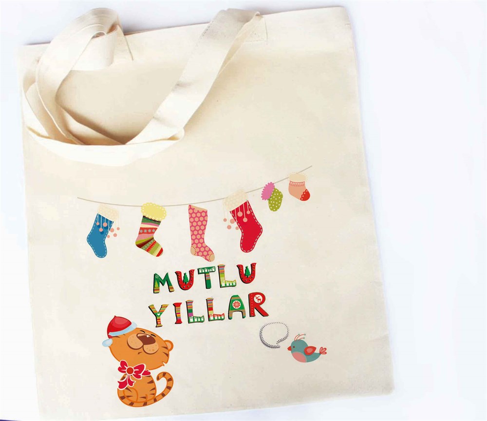 Yılbaşı Hediye Fikirleri Ham Bez Çanta Yılbaşı Hediyesi Noel Mesajı