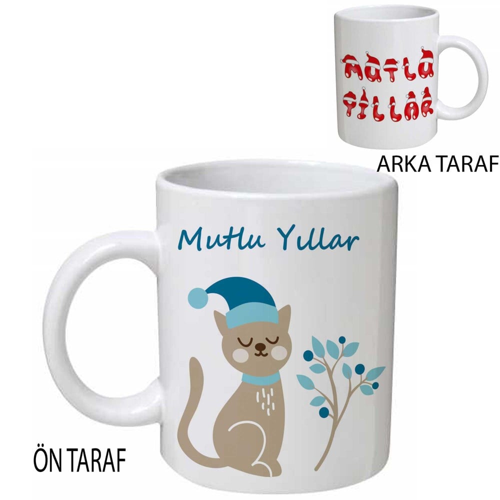 Yılbaşı Hediyesi Kupa Bardak Sevimli Kedi