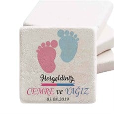 İkiz Bebek Şekeri Doğal Taş Magnet Tombul Ayaklar