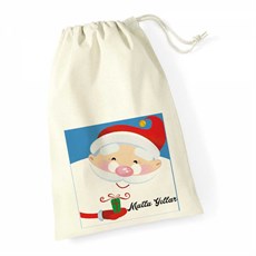 Yılbaşı Hediyesi Kesesi Büyük İpli Kese Noel Baba ve Minik Hediyesi