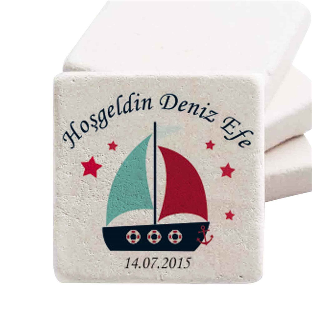 1 Yaş Doğum Günü Partisi Doğal Taş Magnet