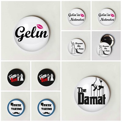 Bekarlığa Veda Partisi Rozet Gelin Damat Ekonomi Paket