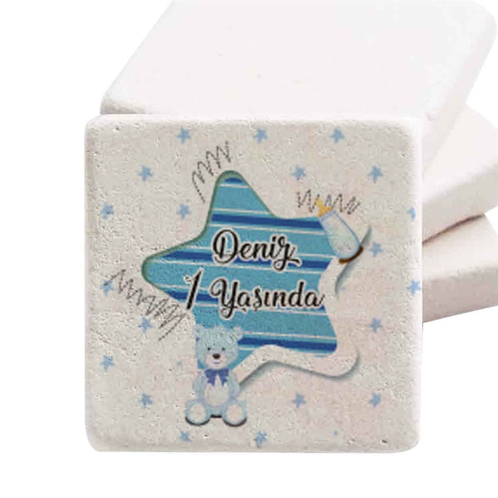 Baby Shower Doğal Taş Magnet Bal Kabağı