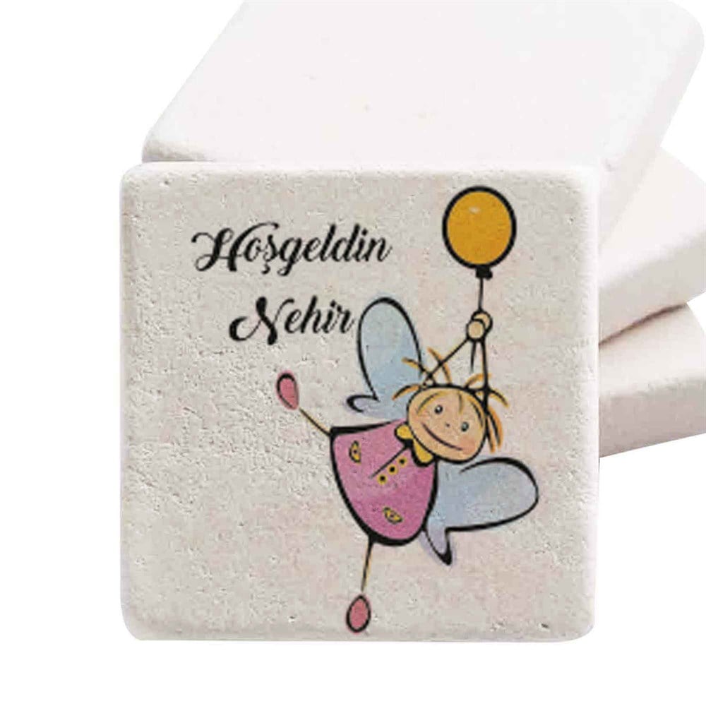 Baby Shower Doğal Taş Magnet Karikatür Melek