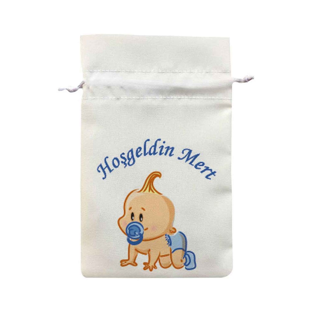 Baby Shower Kese Mavi Bebek Ayakkabısı