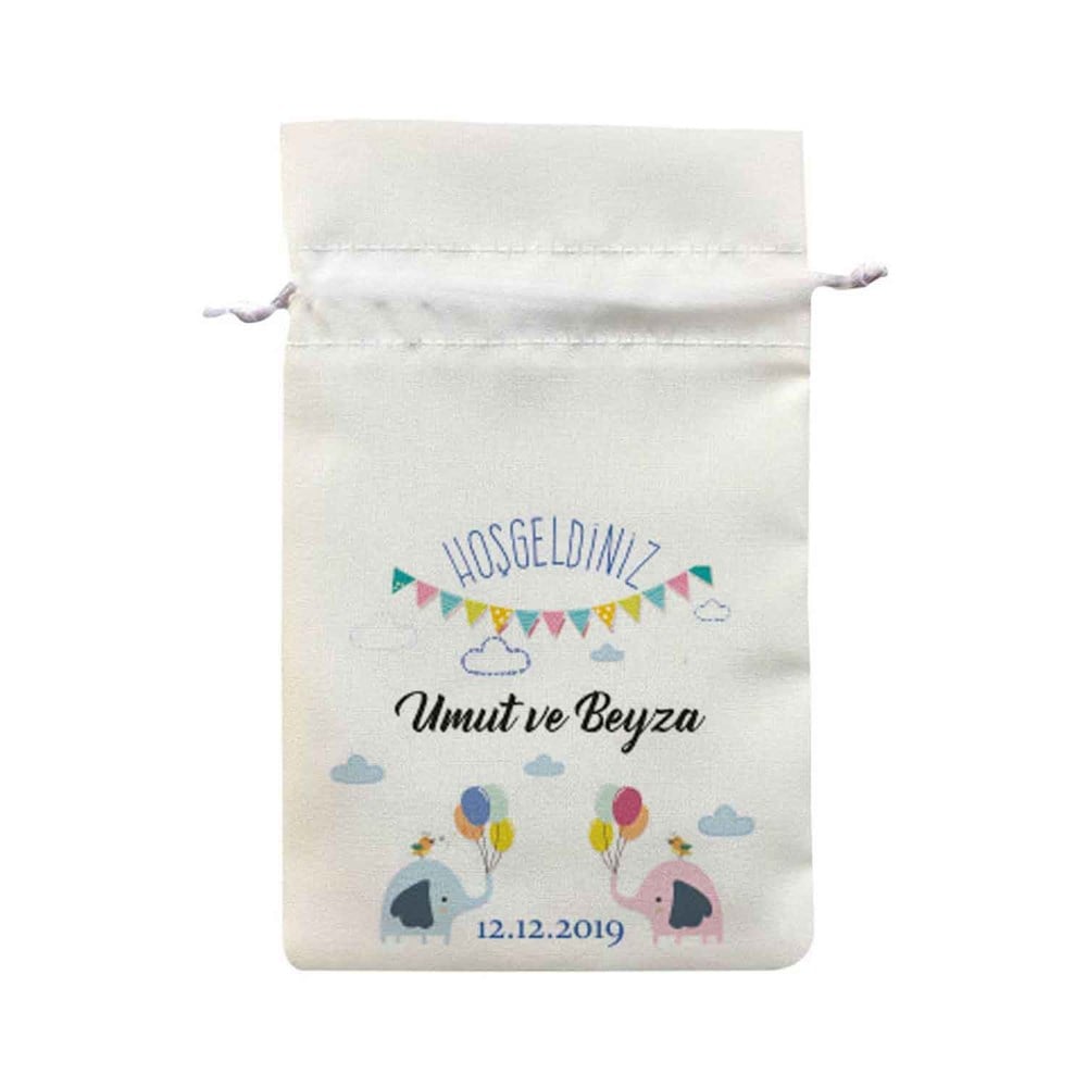 Baby Shower Kese Pembe Önlüğünün Arkasındaki Bebek