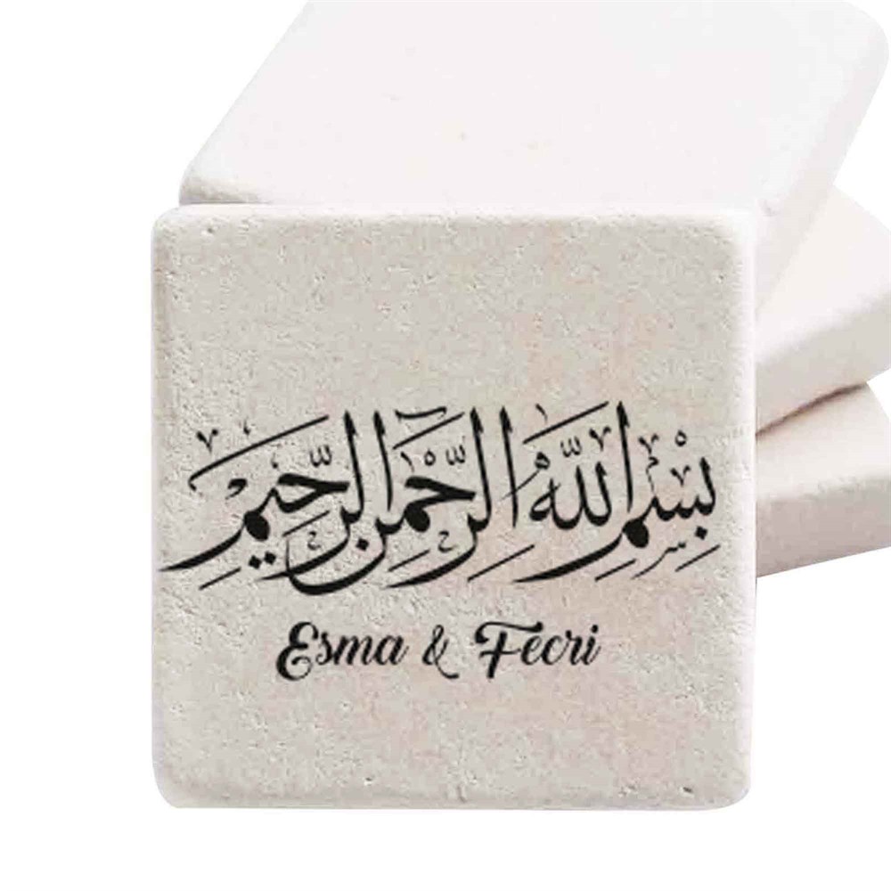 İsim Baskılı Doğal Taş Magnet Bismillahirrahmanirrahim