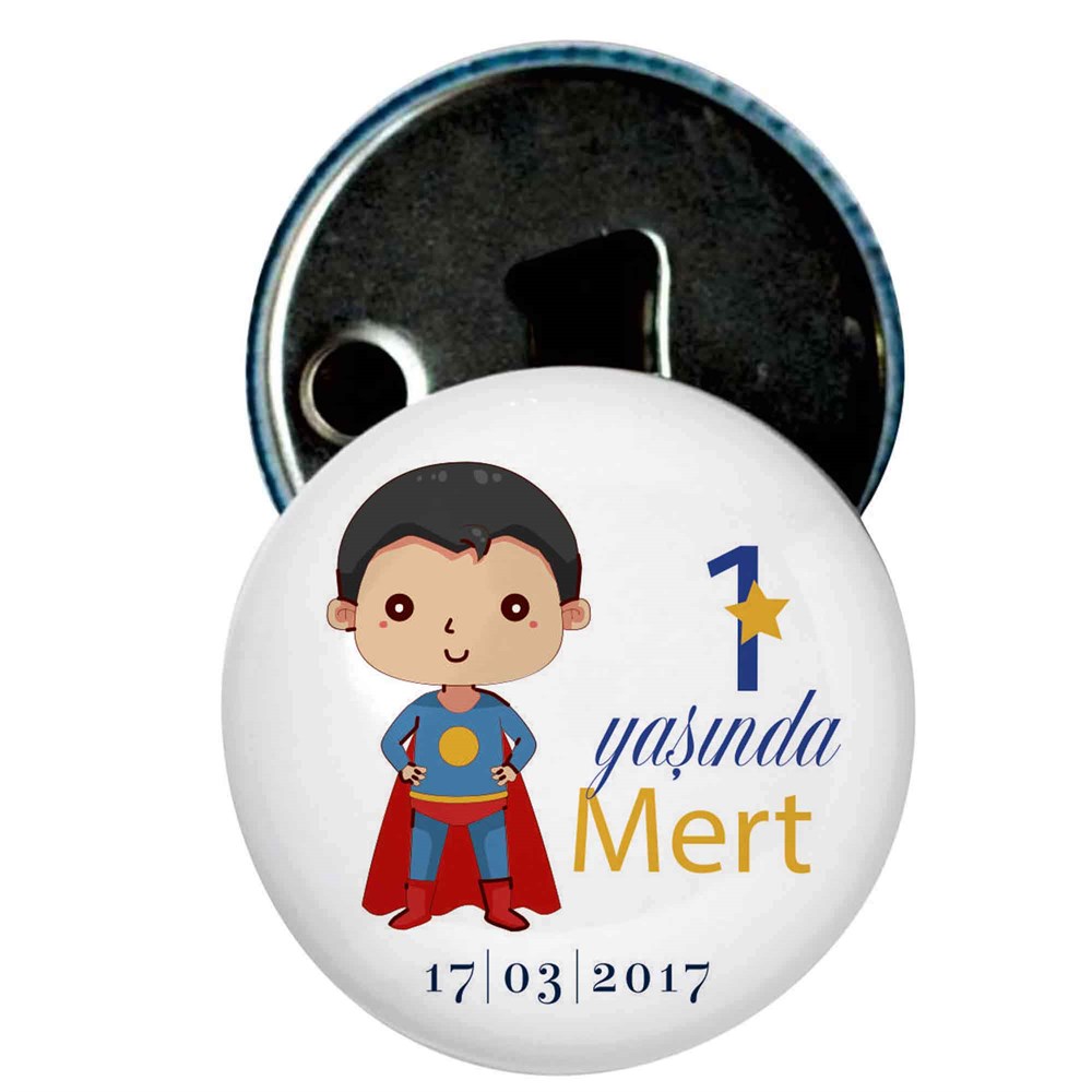 İsim Baskılı Doğum Günü Magnet Kapak Açacak Süpermen